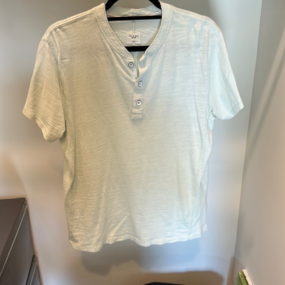 Rag & Bone green henley shirt size medium
